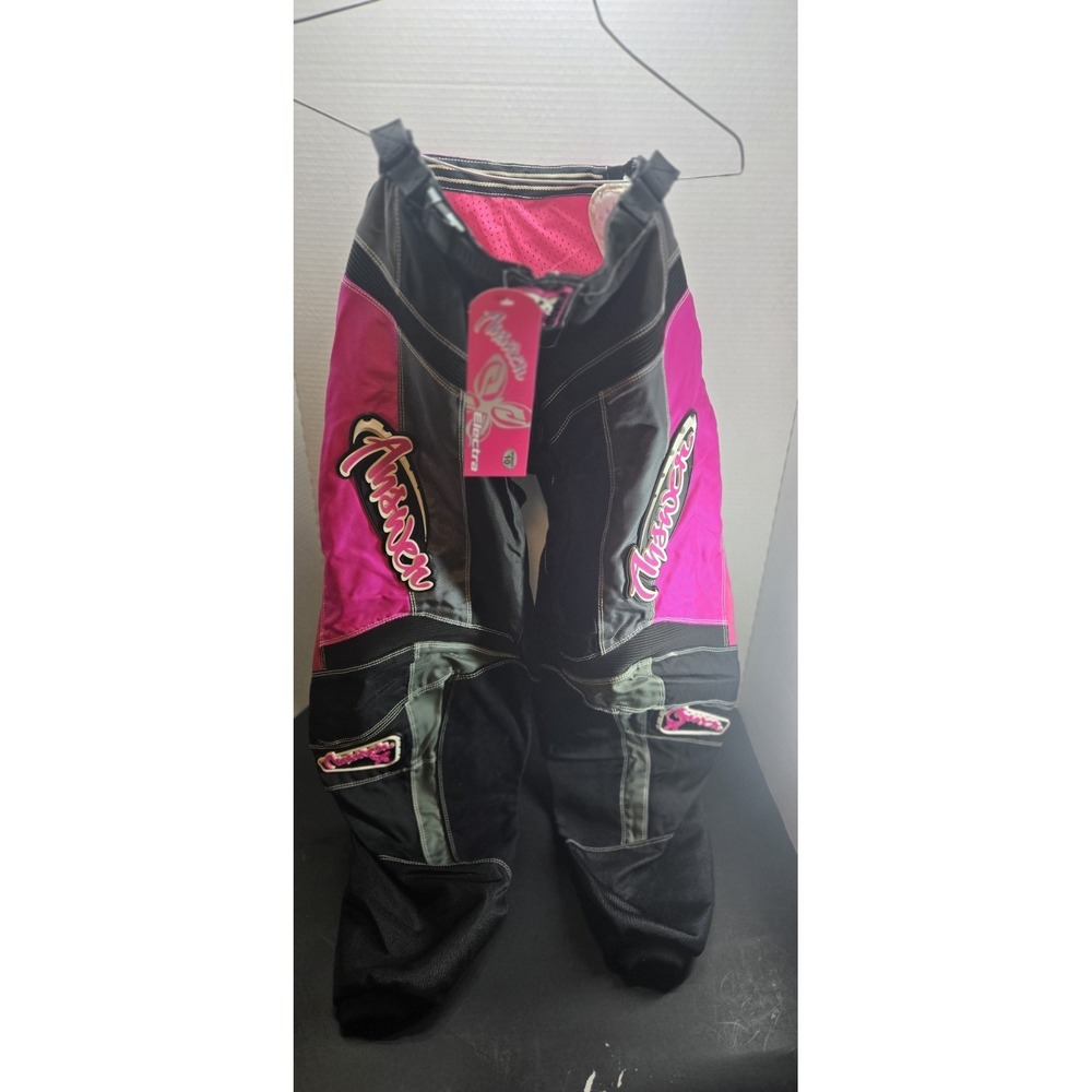 Answer Electra Black Pink Motocross  Racing Pants Womens Size 10 With Hip Pads